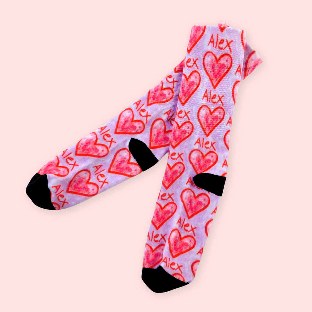 Custom Socks Plum Print