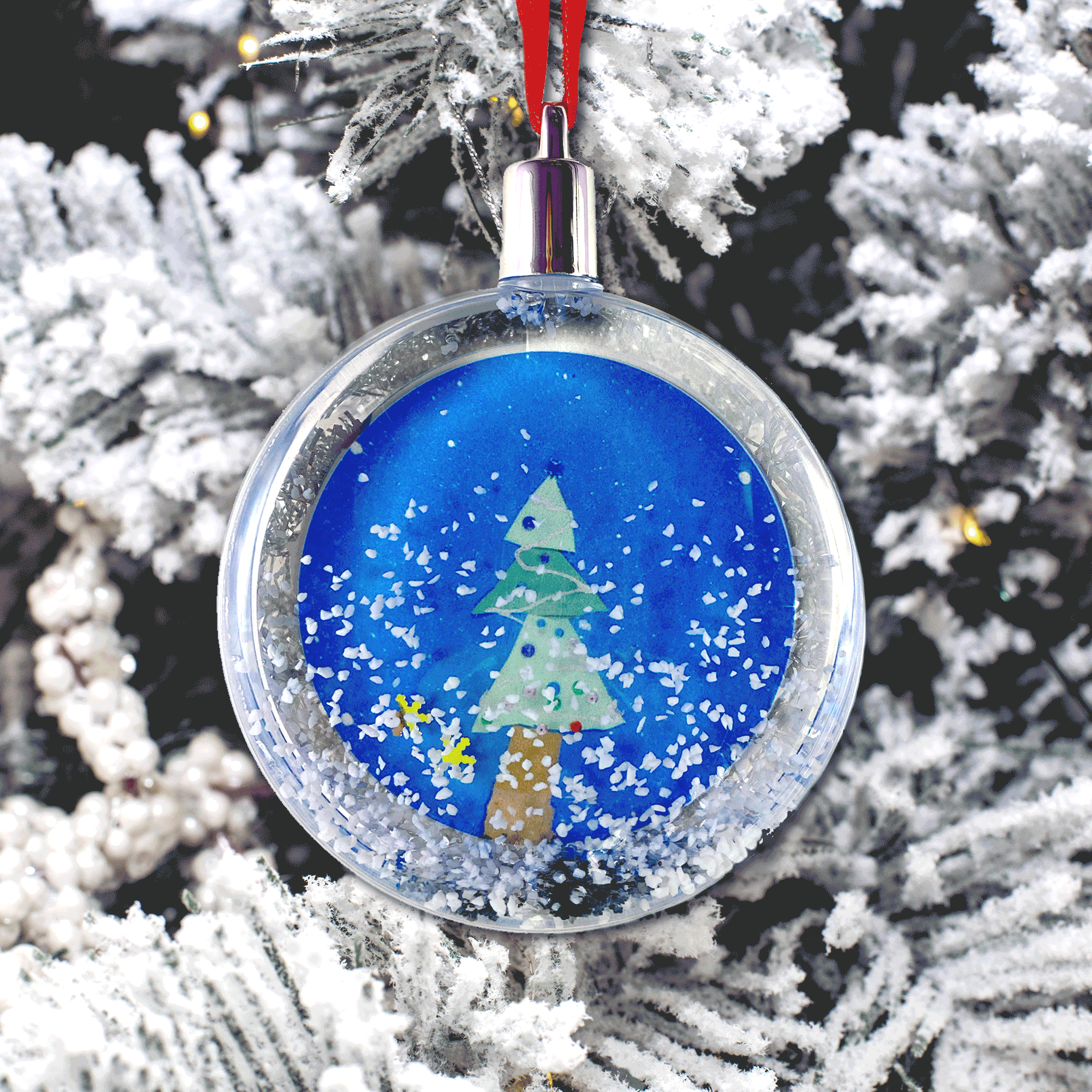 Snow Globe Ornaments Plum Print